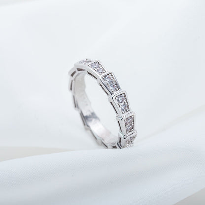 [BIJOUX]BAGUE SERPENTI ARGENT PAVÉ DIAMANTS 3MM