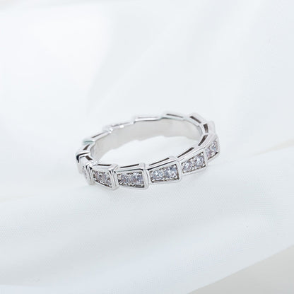 [BIJOUX]BAGUE SERPENTI ARGENT PAVÉ DIAMANTS 3MM