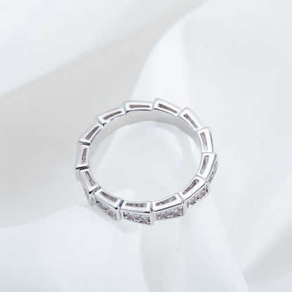 [BIJOUX]BAGUE SERPENTI ARGENT PAVÉ DIAMANTS 3MM