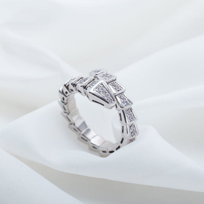 [BIJOUX]SERPENTI RING SILVER DIAMOND PAVED 4MM