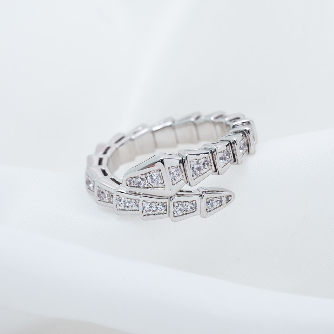 [BIJOUX]SERPENTI RING SILVER DIAMOND PAVED 4MM