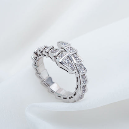 [BIJOUX]SERPENTI RING SILVER DIAMOND PAVED 4MM