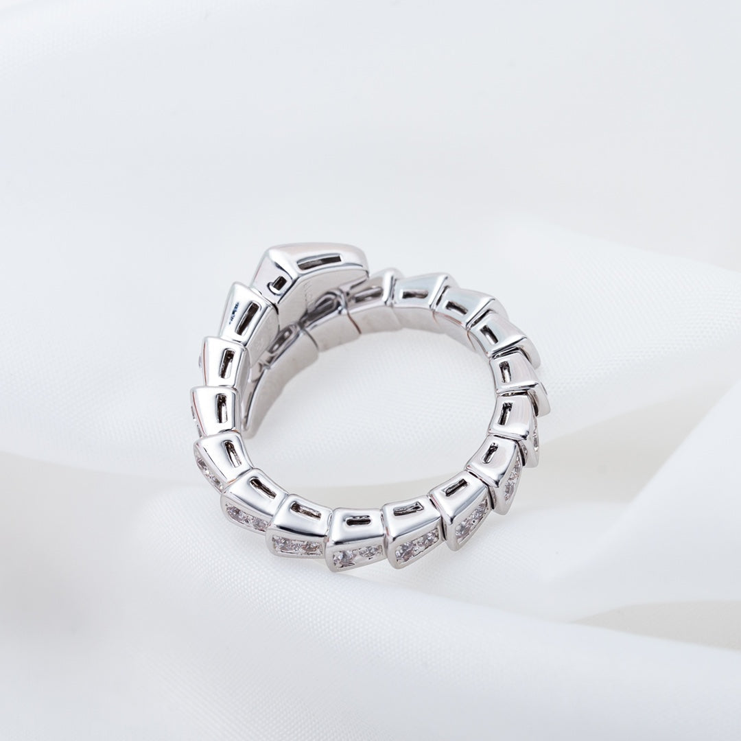[BIJOUX]SERPENTI RING SILVER DIAMOND PAVED 4MM