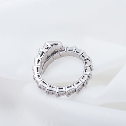 [BIJOUX]SERPENTI RING SILVER DIAMOND PAVED 4MM
