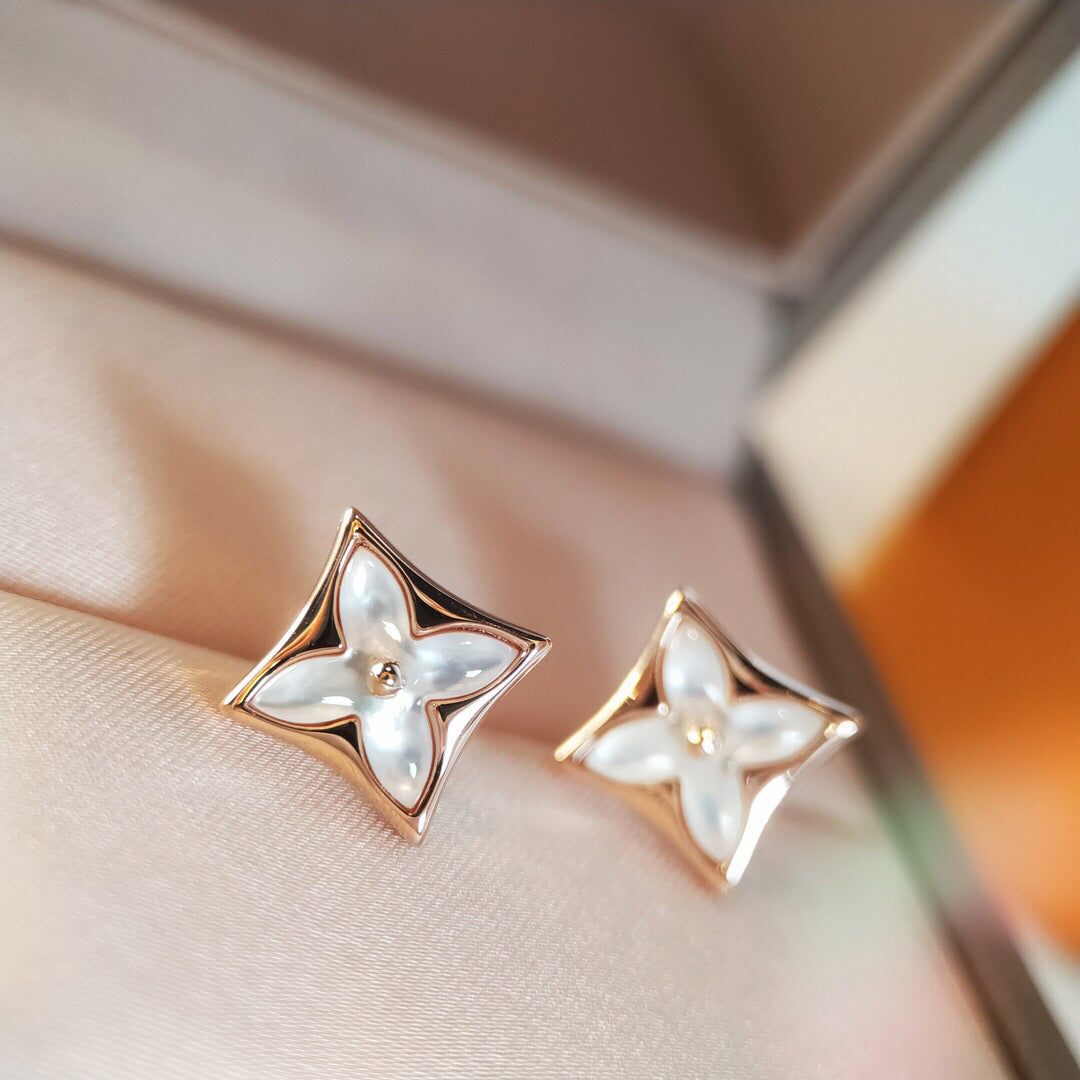 [BIJOUX]STAR MOP PINK GOLD EARRINGS