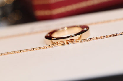 [BIJOUX] COLLIER LOVE 16MM 6 DIAMANTS OR ROSE