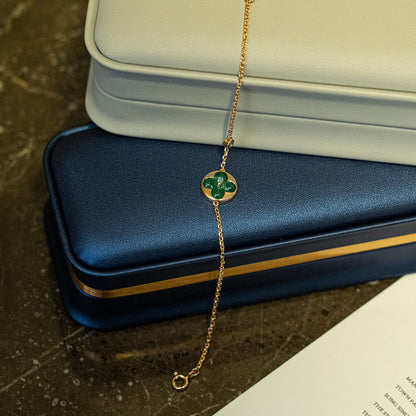 [BIJOUX]サンマラカイト 1ダイヤモンド ピンクゴールドブレスレット