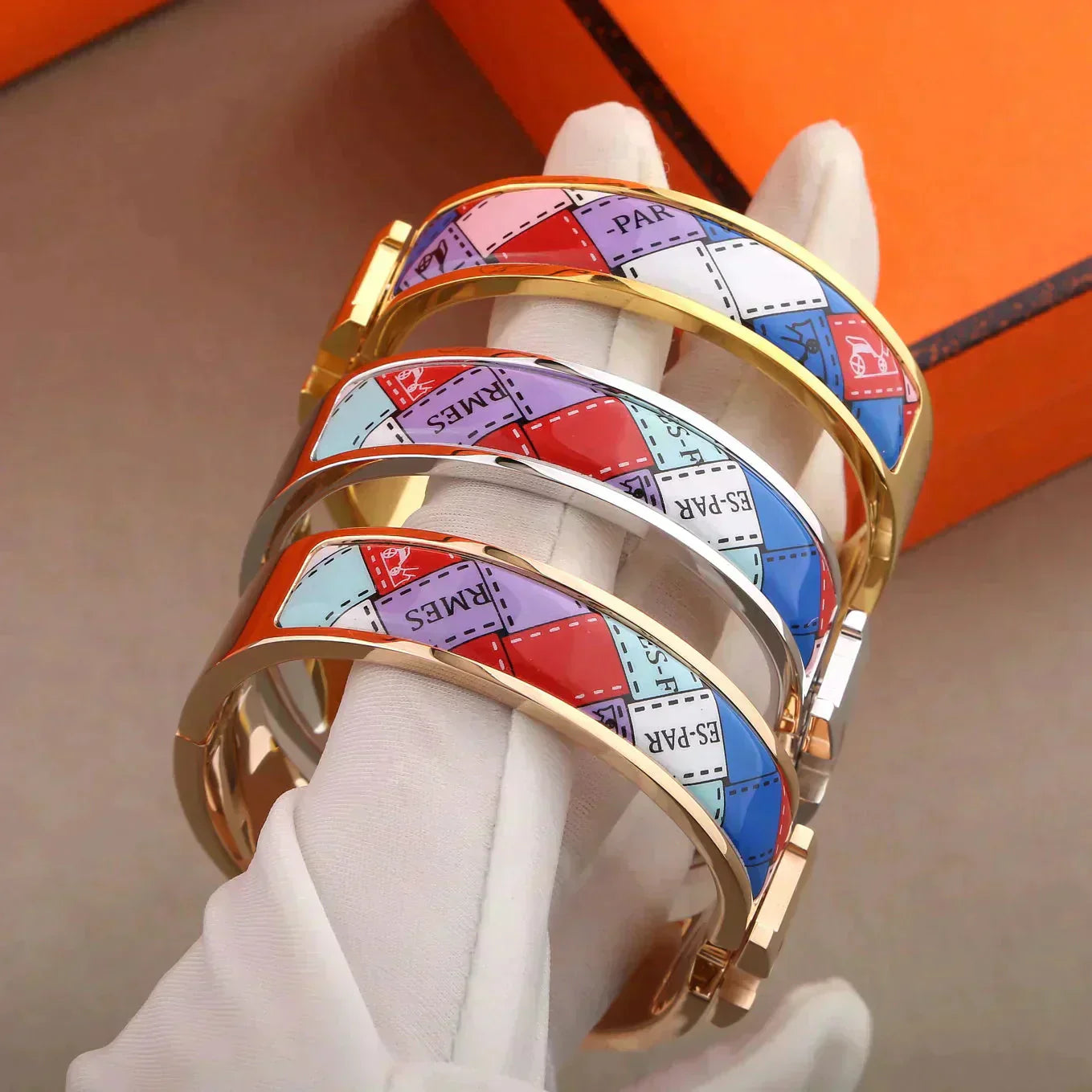 [BIJOUX]H BRACELET DOTTED BORDER 12MM