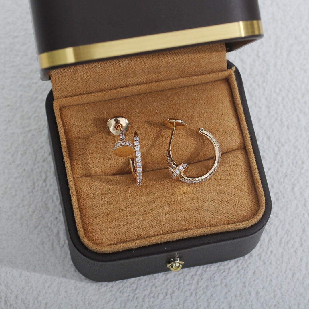 [BIJOUX]JUSTE EARRINGS 12.75MM PINK GOLD DIAMOND