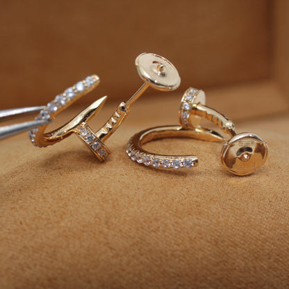 [BIJOUX]JUSTE EARRINGS 12.75MM PINK GOLD DIAMOND