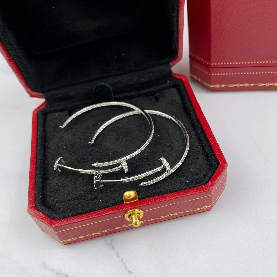 [BIJOUX]JUTE BOUCLES D'OREILLES FULL DIAMANTS 1.8MM