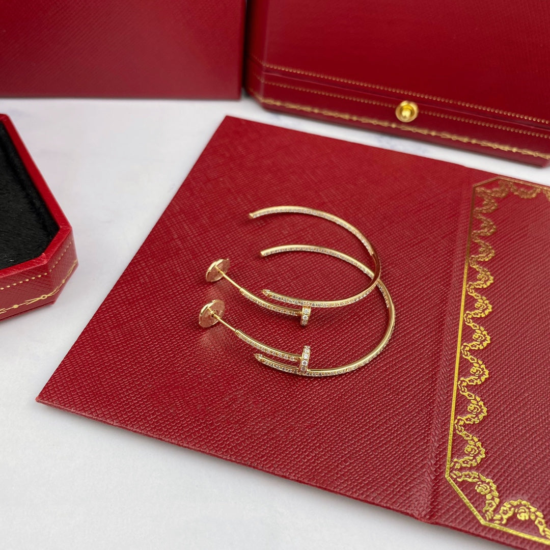 [BIJOUX]JUTE BOUCLES D'OREILLES FULL DIAMANTS 1.8MM