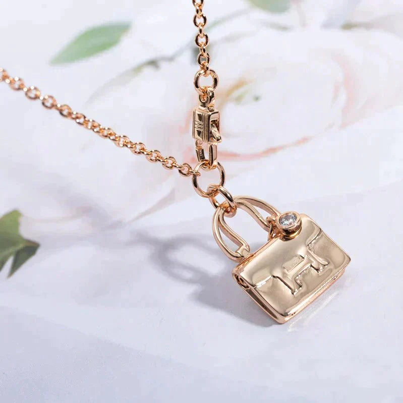 [BIJOUX]AMULETTE PEDANT ROSE GOLD NECKLACE