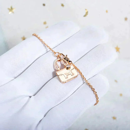 [BIJOUX]AMULETTE PEDANT ROSE GOLD NECKLACE