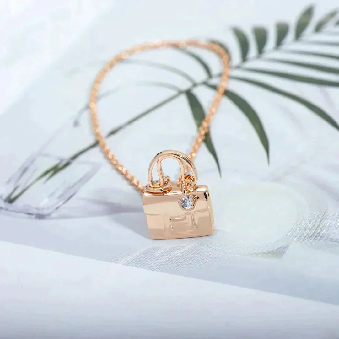 [BIJOUX]AMULETTE PEDANT ROSE GOLD NECKLACE