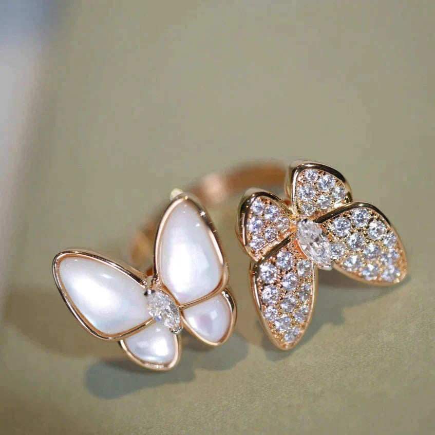 [BIJOUX]TWIN BUTTERFLY DIAMOND MOP RING