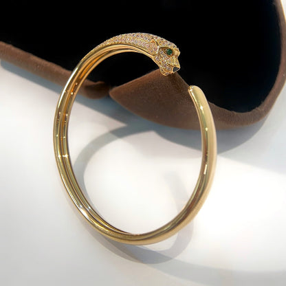 [BIJOUX]PANTHERE GOLD DIAMOND OPEN BRACELET