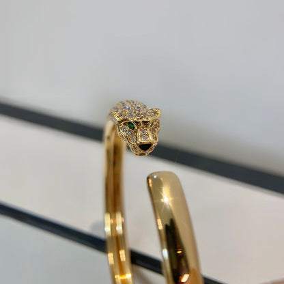 [BIJOUX]PANTHERE GOLD DIAMOND OPEN BRACELET