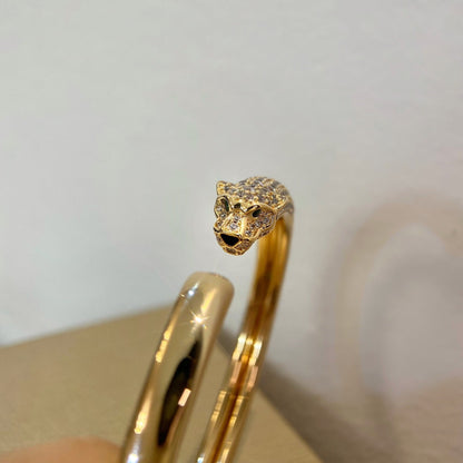 [BIJOUX]PANTHERE GOLD DIAMOND OPEN BRACELET