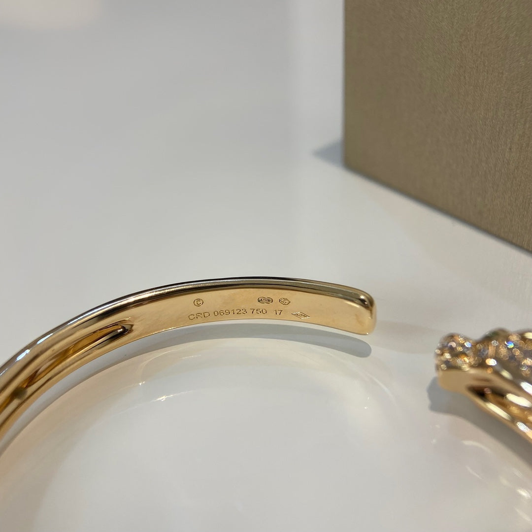 [BIJOUX]PANTHERE GOLD DIAMOND OPEN BRACELET