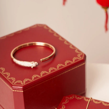 [BIJOUX]パンテール ローズゴールド ダイヤモンド オープンブレスレット