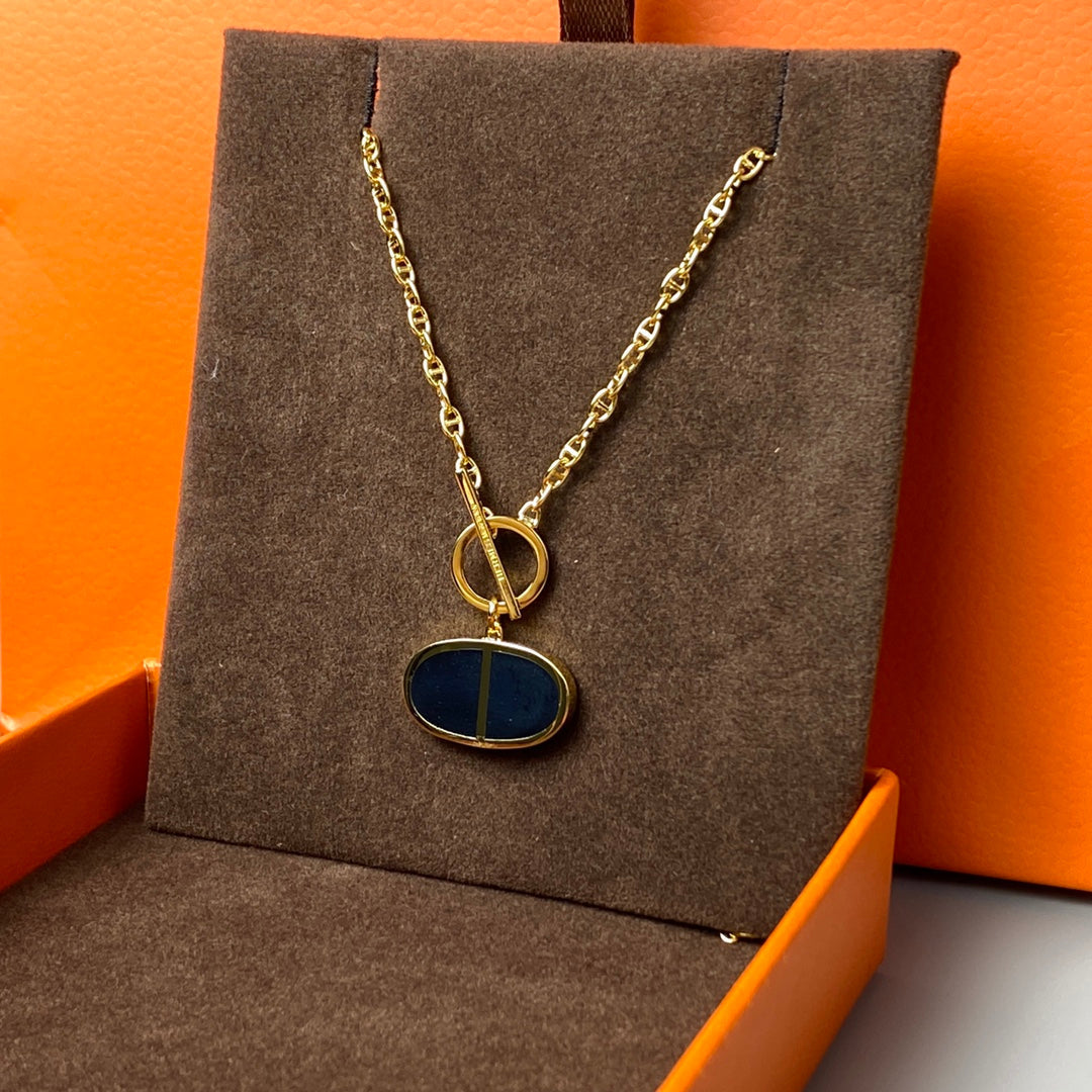 [BIJOUX]CHAINE VERSO BLACK CERAMIC NECKLACE