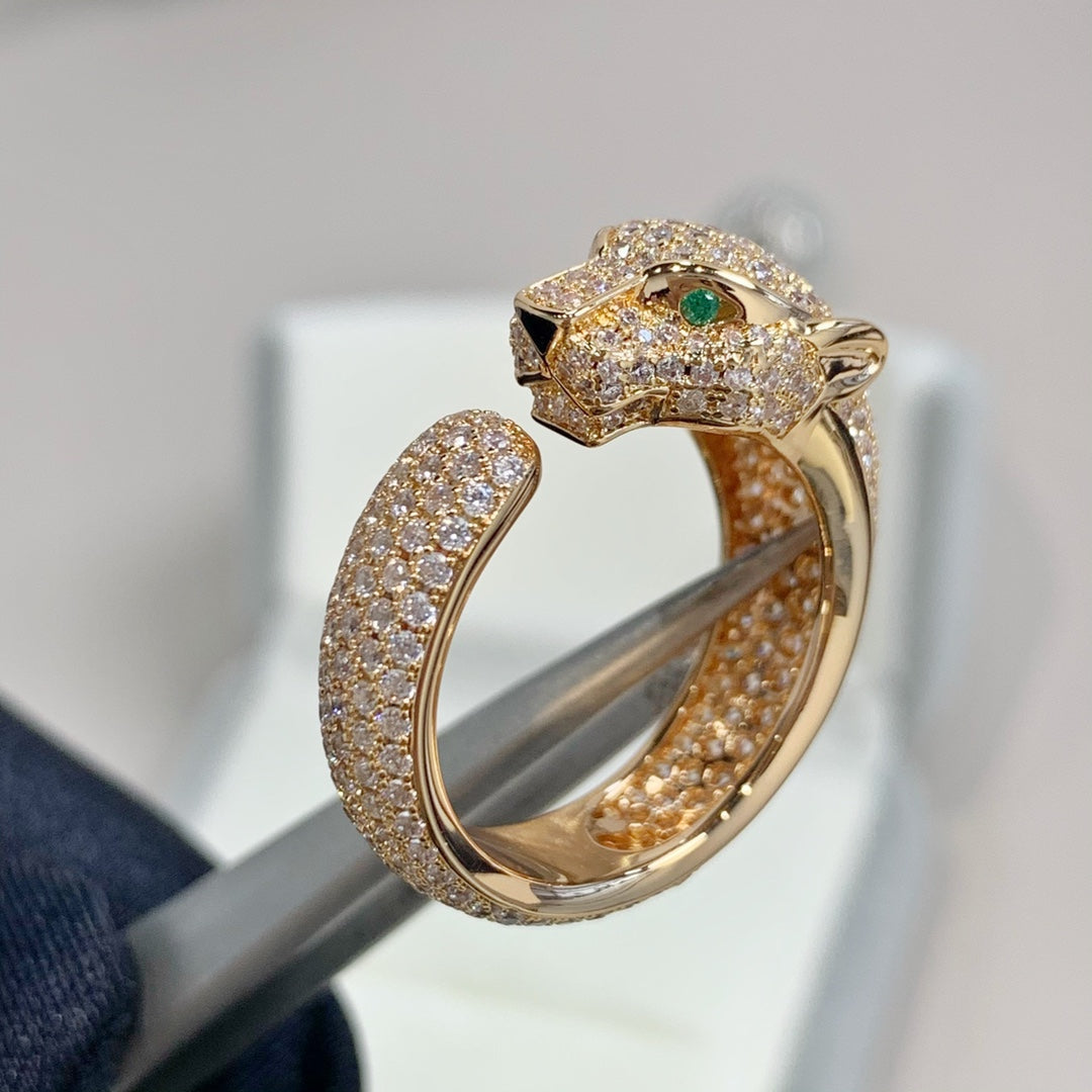 [BIJOUX]PANTHERE PINK GOLD DIAMOND RING