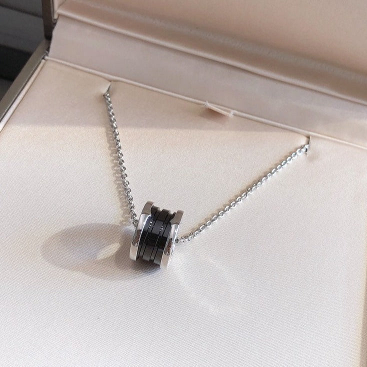 [BIJOUX] COLLIER ARGENT CÉRAMIQUE NOIRE ZÉRO 1