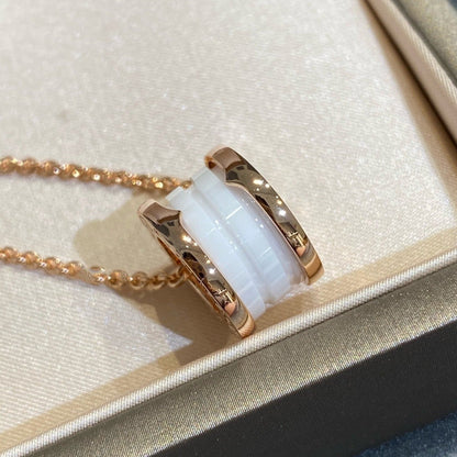 [BIJOUX] COLLIER ZERO 1 EN CÉRAMIQUE BLANCHE ET OR ROSE