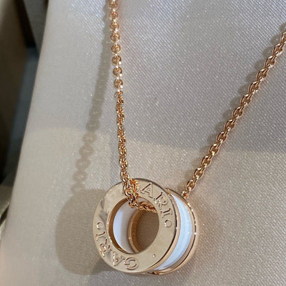 [BIJOUX] COLLIER ZERO 1 EN CÉRAMIQUE BLANCHE ET OR ROSE