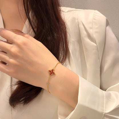 [BIJOUX]COLOR STAR CARNELIAN PINK GOLD DIAMOND BRACELET