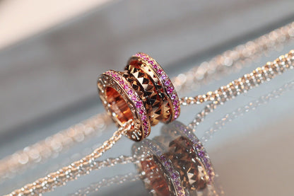 [BIJOUX] COLLIER ZERO 1 ROCK OR ROSE DIAMANT ROSE