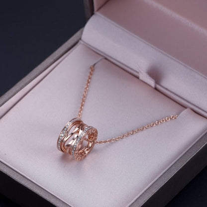 [BIJOUX] COLLIER OUVERT DIAMANT OR ROSE ZERO 1