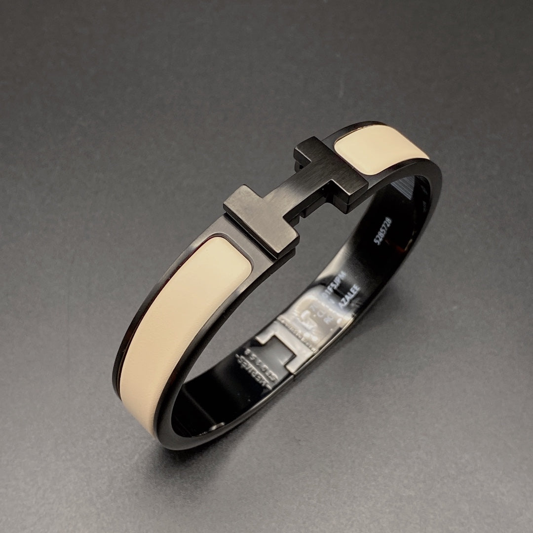 [BIJOUX]H BRACELET 12MM BLACK BEIGE CERAMIC