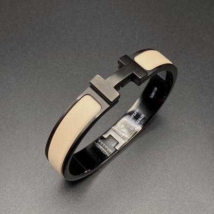 [BIJOUX]H BRACELET 12MM BLACK BEIGE CERAMIC