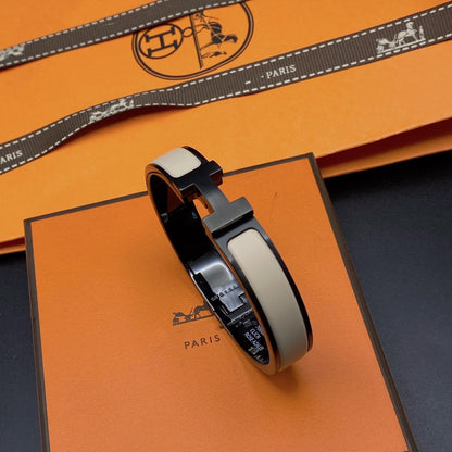 [BIJOUX]H BRACELET 12MM BLACK BEIGE CERAMIC