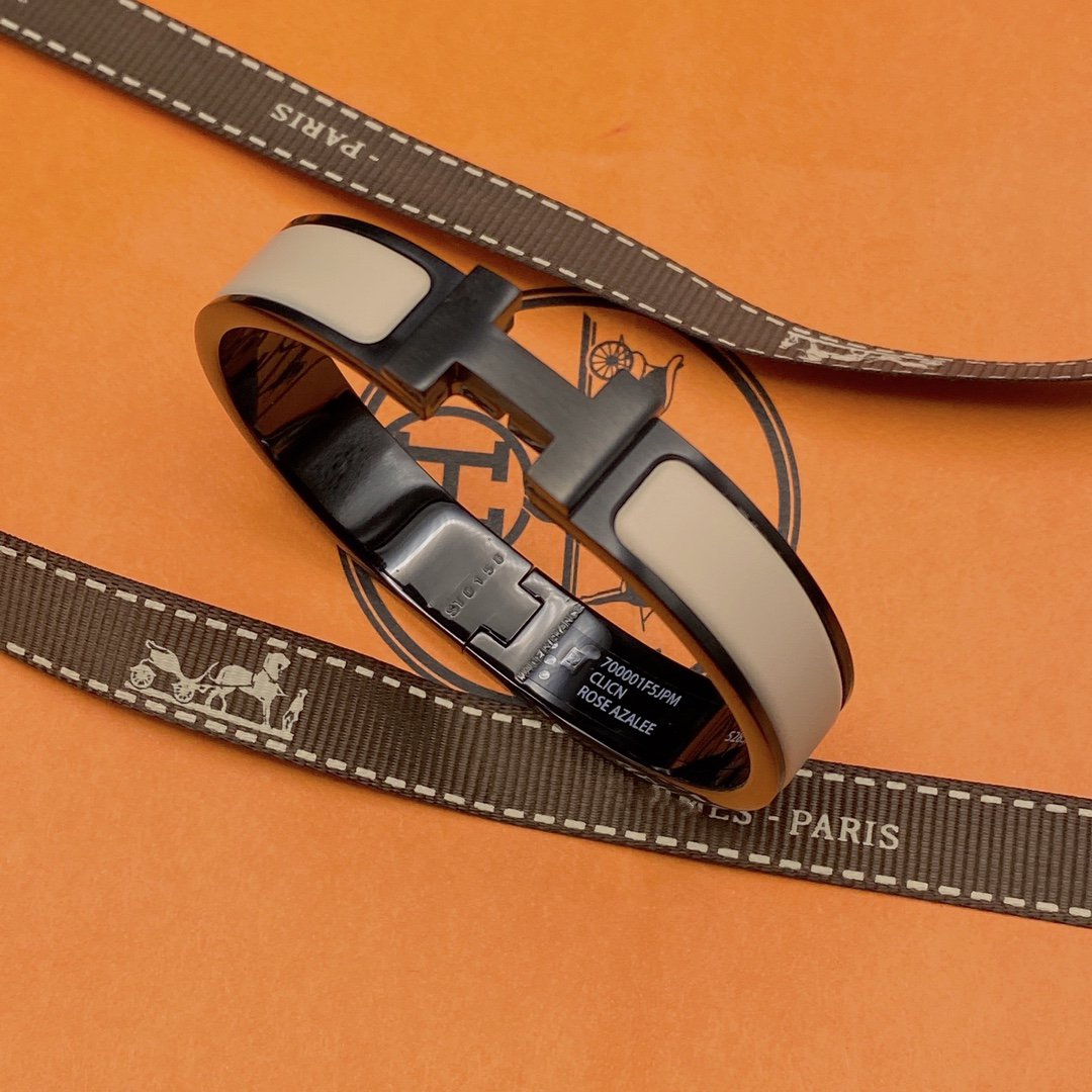 [BIJOUX]H BRACELET 12MM BLACK BEIGE CERAMIC