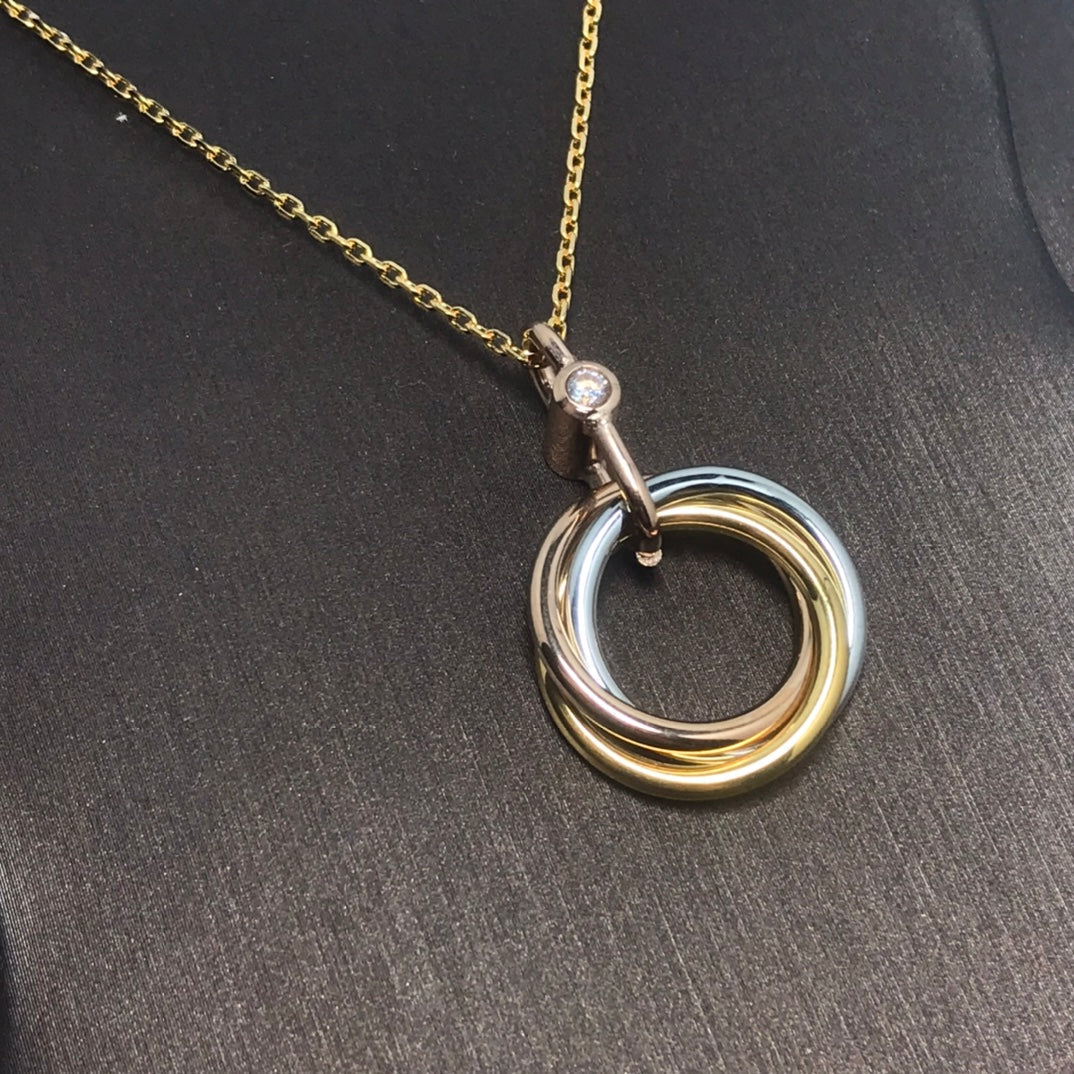 [BIJOUX] COLLIER TRINITY ARGENT OR OR ROSE