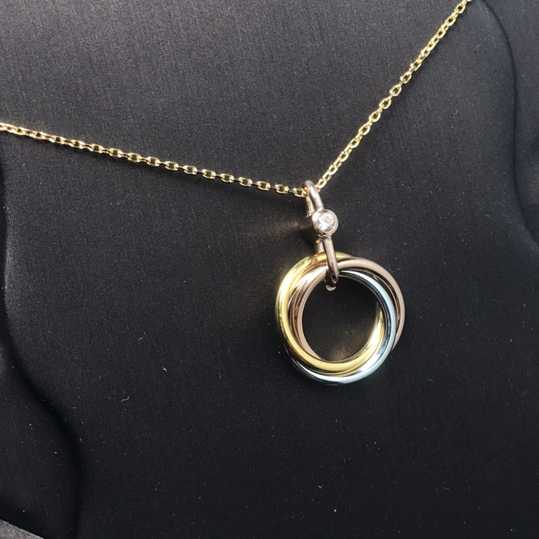 [BIJOUX] COLLIER TRINITY ARGENT OR OR ROSE