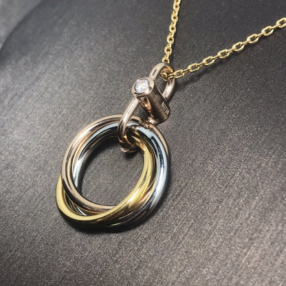 [BIJOUX] COLLIER TRINITY ARGENT OR OR ROSE