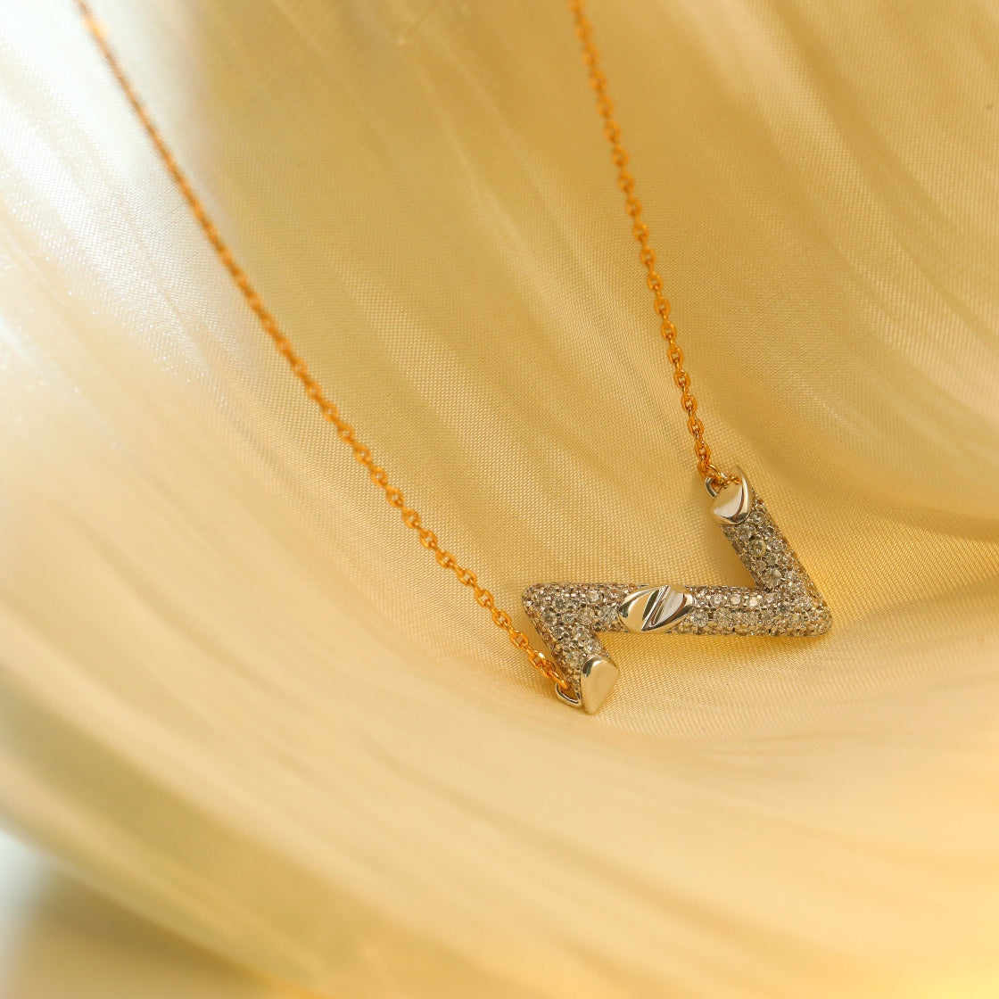 [BIJOUX]VOLT SILVER DIAMOND PEDANT NECKLACE