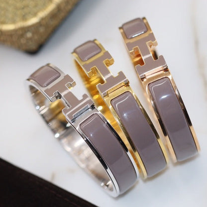 [BIJOUX]H BRACELET 12MM BROWN