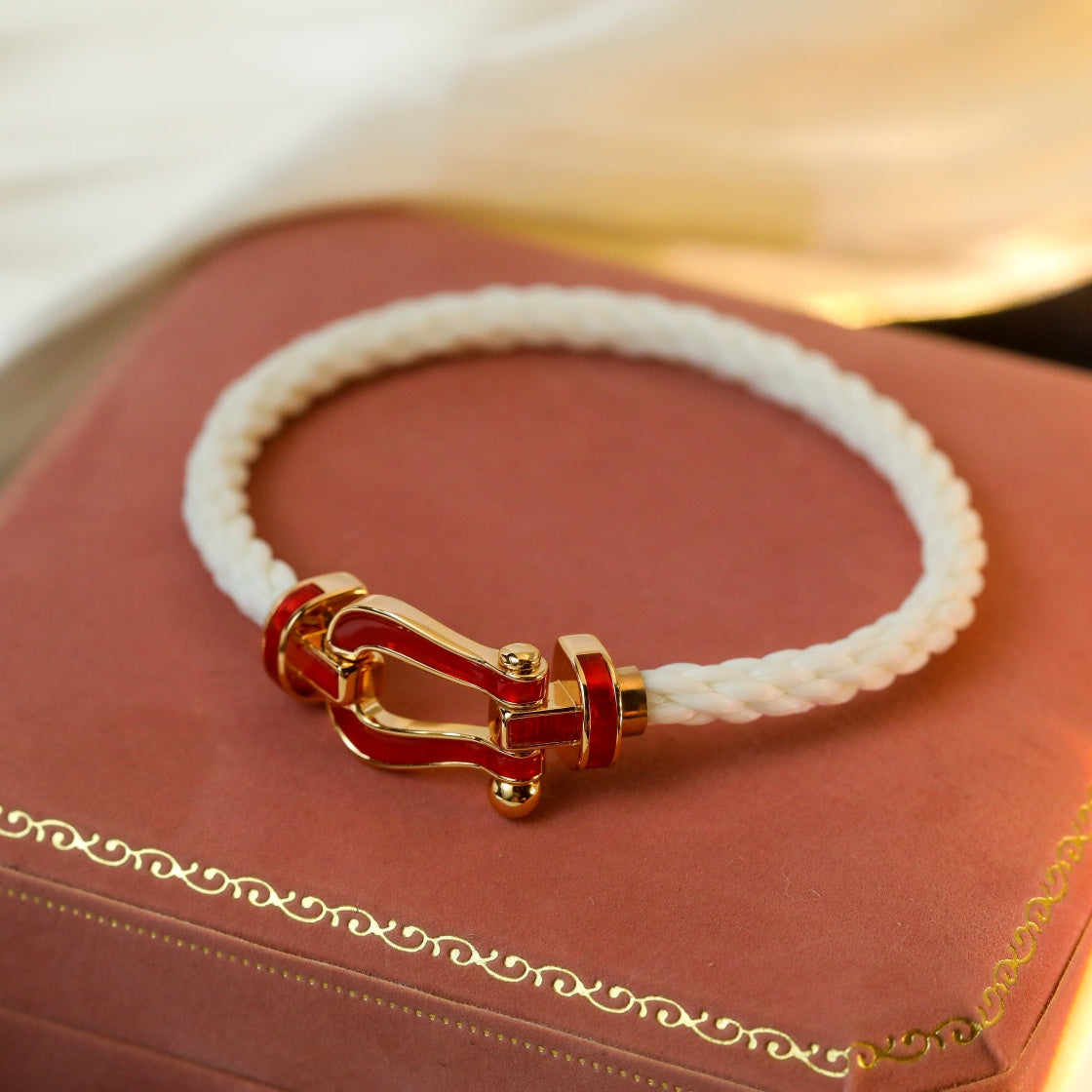 [BIJOUX]FORCE 10 WHITE TEXTILE DIAMOND PAVED