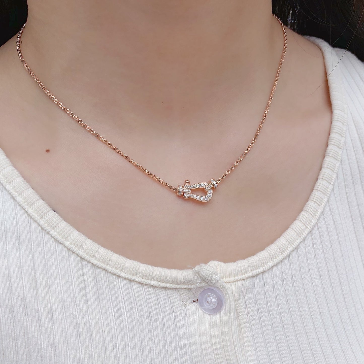 [BIJOUX]FORCE 10 PINK GOLD DIAMOND NECKLACE