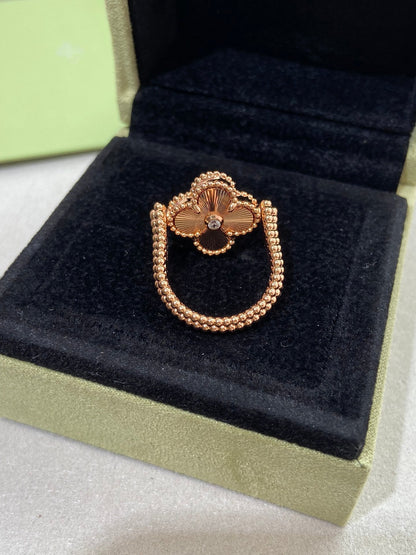 [BIJOUX]CLOVER RIVERSIBLE PINK GOLD RING