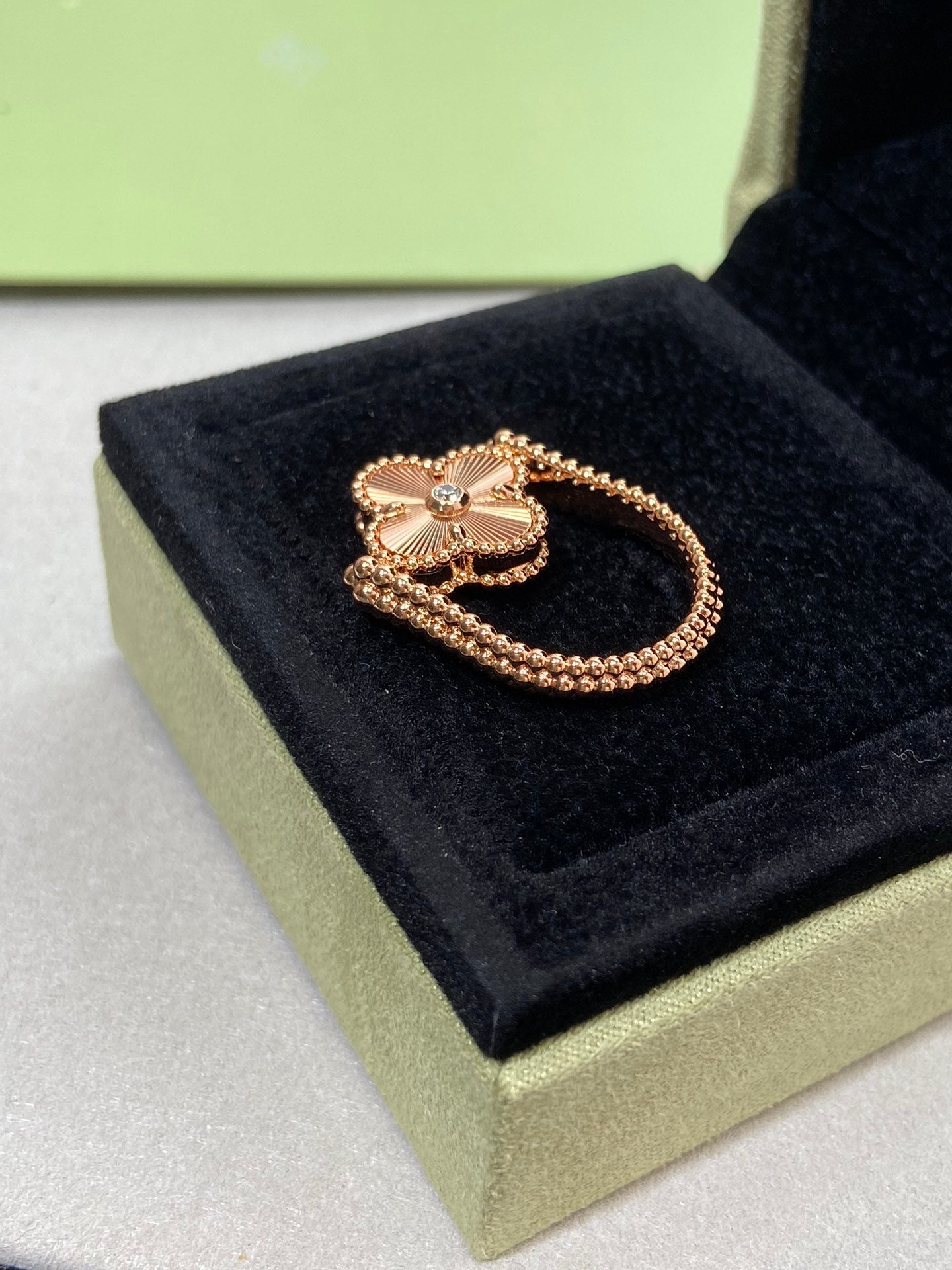 [BIJOUX]CLOVER RIVERSIBLE ROSE GOLD RING