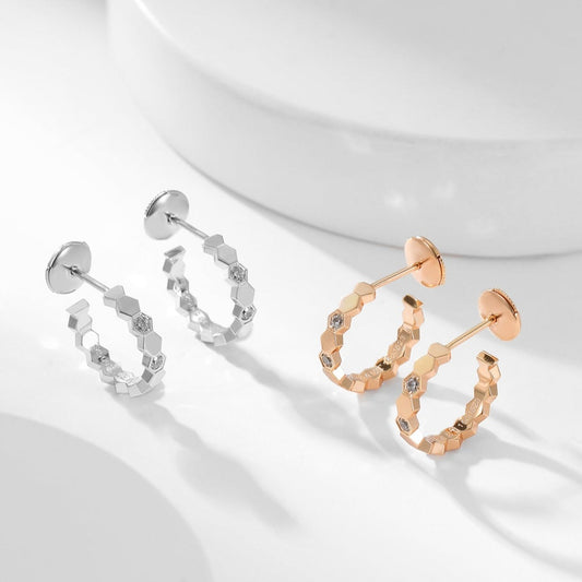 [BIJOUX]BEE LOVE DIAMOND HOOP EARRINGS