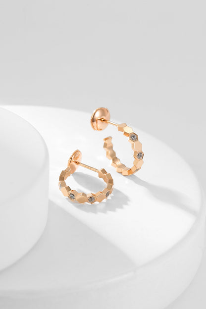 [BIJOUX]BEE LOVE DIAMOND HOOP EARRINGS