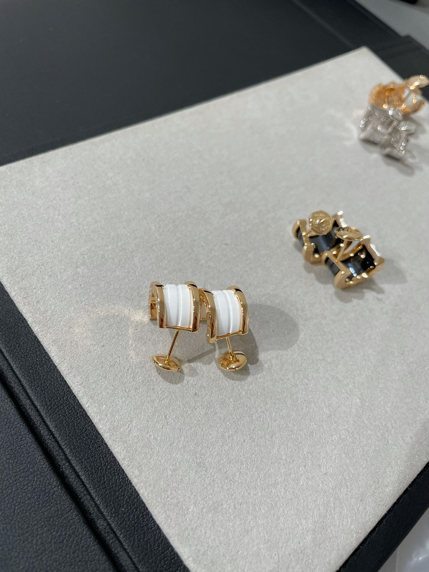 [BIJOUX]ZERO 1 PINK GOLD CERAMIC EARRINGS