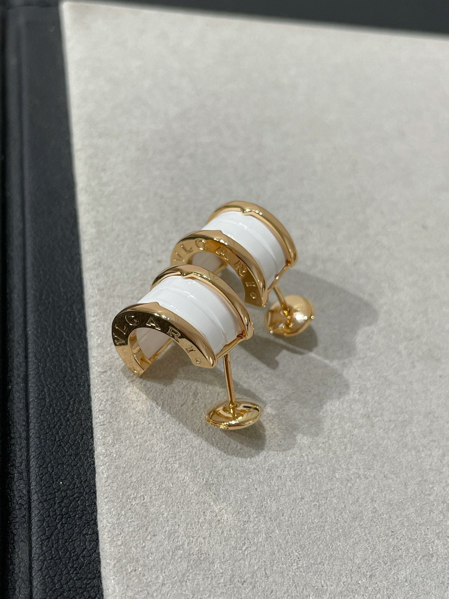 [BIJOUX]ZERO 1 PINK GOLD CERAMIC EARRINGS